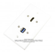 Placa Tapa HDMI 1.4 (4k+Ethernet+3D) + USB 3.0 ABS